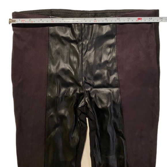 Zara leggings skinny stretchy pants, faux leather in front, size M, Black - Picture 2 of 5